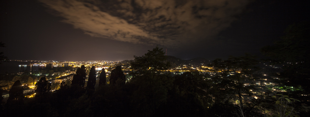 Night panoramic view of Sukhum from Bagrat's Castle (above the hotel)